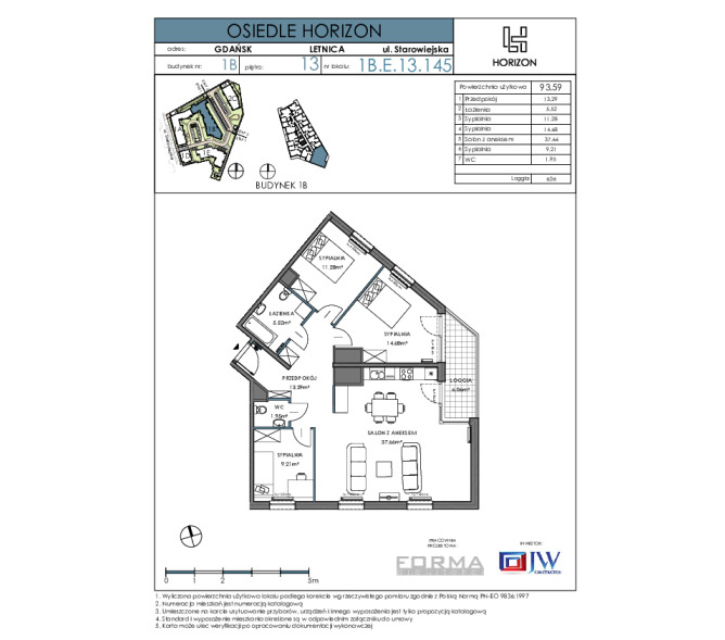 Flat 93m2, Piętro 13 - Osiedle Horizon