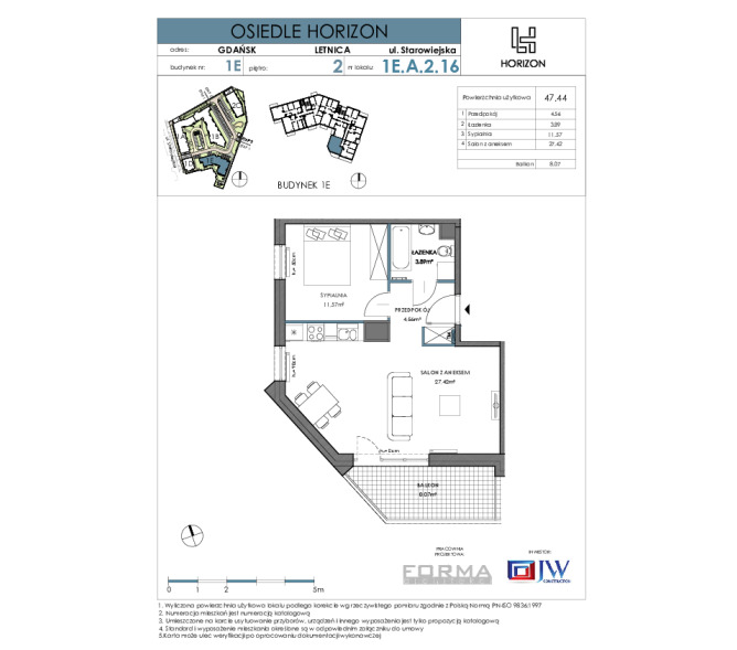 Flat 47m2, Piętro 2 - Osiedle Horizon