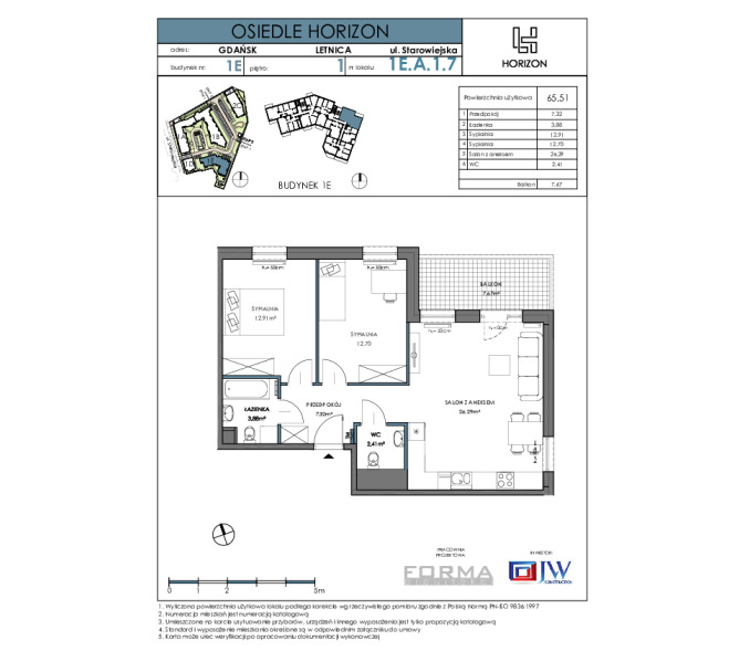 Flat 65m2, Piętro 1 - Osiedle Horizon