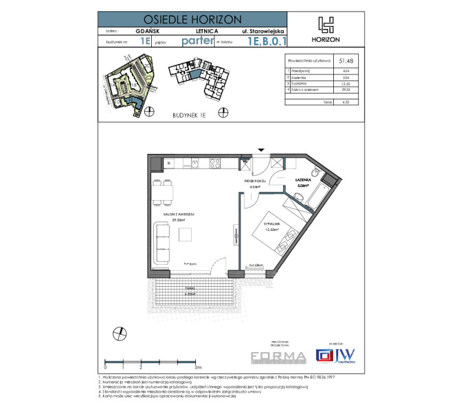 Flat 51m2, Parter - Osiedle Horizon