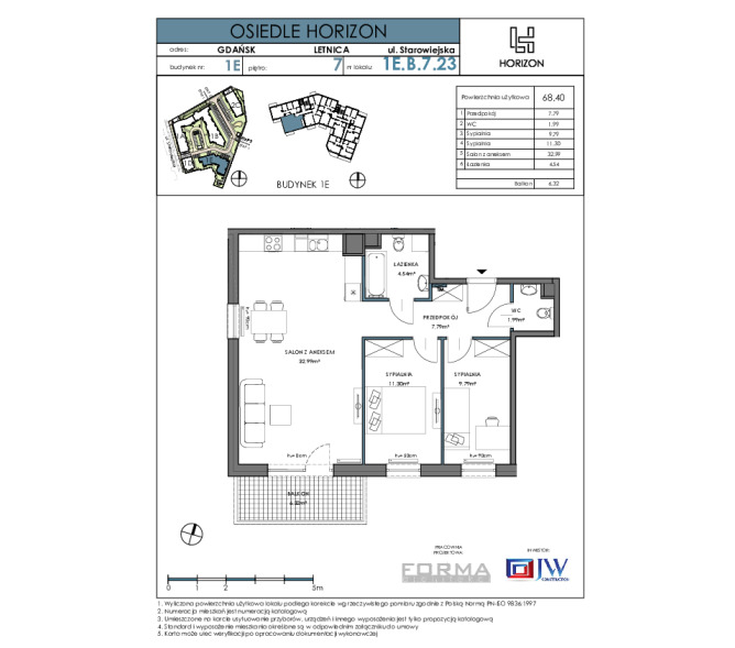 Flat 68m2, Piętro 7 - Osiedle Horizon