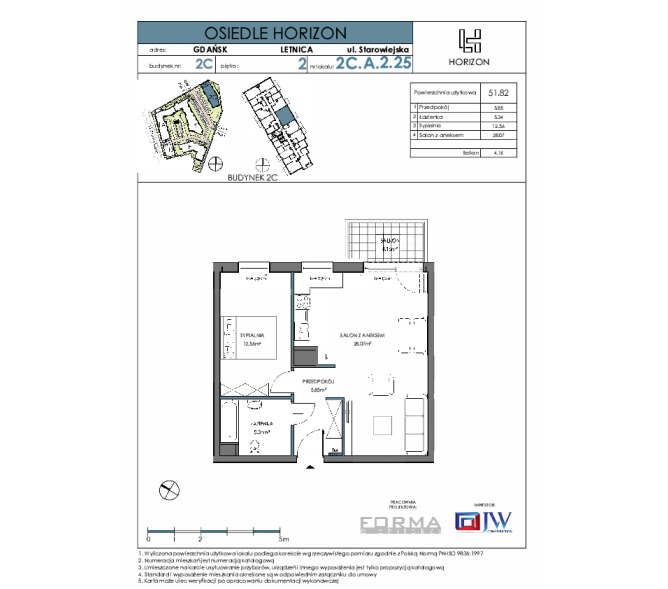 Flat 51m2, Piętro 2 - Osiedle Horizon